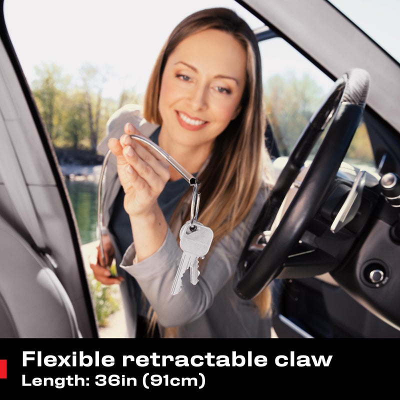 NoCry مجموعة أدوات التقاط NoCry المتميزة - تشمل جهاز التقاط مرن بطول 36 بوصة وعصا التقاط مغناطيسية قابلة للتمديد بقوة سحب 16 رطل - طلاء زنك مضاد للصدأ - Image 4